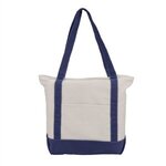 Zephyr - Cotton Canvas Boat Tote Bag - Full Color - Navy