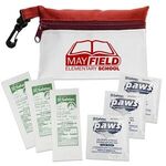 Zipper Tote Antimicrobial and Sanitizer Kit - White-red Trim