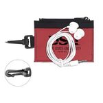 ZipTune ID Mobile Tech Earbud Kit in Travel Wallet - Red-black