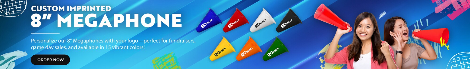 custom-printed-megaphone, plastic-megaphone, cheerleading-megaphone